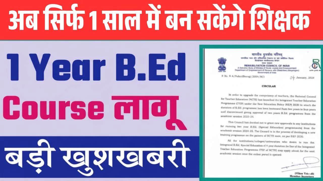 B.Ed 1-Year Course